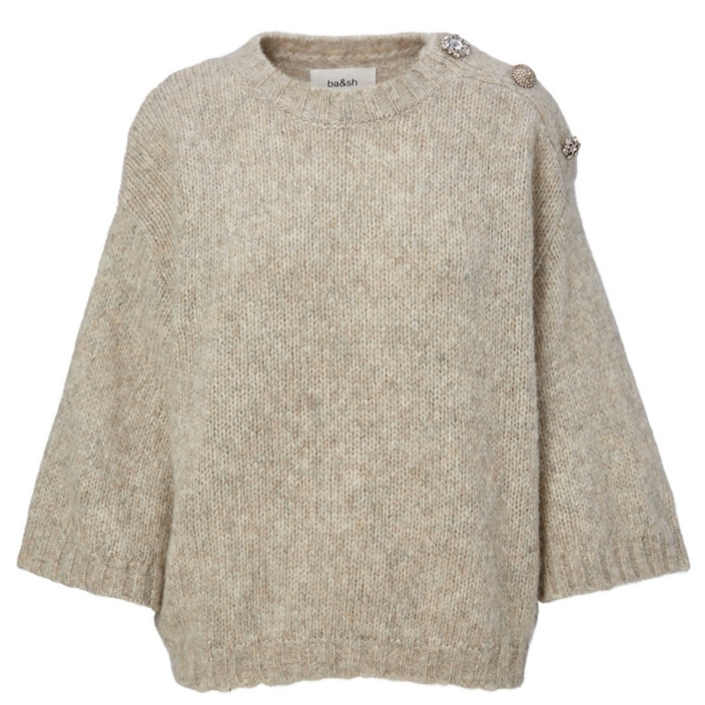 BA&SH Pepite Wool-Blend Sweater with decorative buttons